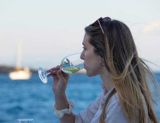 woman drinking wine